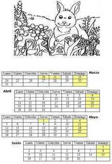 Calendarios infantiles sobre La Primavera